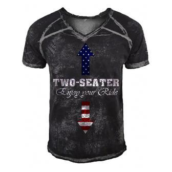 Two Seater Dad Joke American Flag 4Th Of July Motorbiking V2 Men's Short Sleeve V-neck 3D Print Retro Tshirt - Seseable