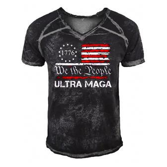 Ultra Maga – We The People Proud Republican Usa Flag Men's Short Sleeve V-neck 3D Print Retro Tshirt | Mazezy