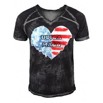 Ultra Maga And Proud Of It American Flag Vote Red Men's Short Sleeve V-neck 3D Print Retro Tshirt - Monsterry DE