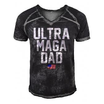 Ultra Maga Dad Ultra Maga Republicans Dad Men's Short Sleeve V-neck 3D Print Retro Tshirt | Mazezy