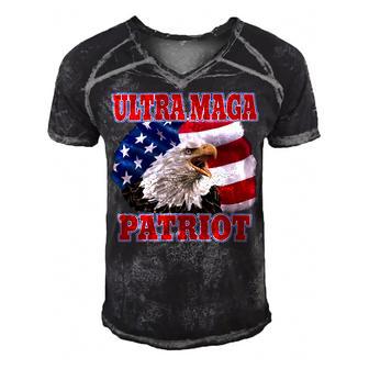 Ultra Maga Patriot American Eagle Us Flag Men's Short Sleeve V-neck 3D Print Retro Tshirt | Favorety DE