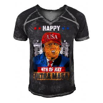 Ultra Maga Trump Happy 4Th Of July American Flag Men's Short Sleeve V-neck 3D Print Retro Tshirt | Favorety DE