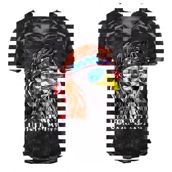 Ultra Maga Trump Sunglasses Eagle Head Usa Flag Bandana Men's Short Sleeve V-neck 3D Print Retro Tshirt - Monsterry