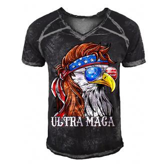 Ultra Maga Trump Sunglasses Eagle Head Usa Flag Bandana Men's Short Sleeve V-neck 3D Print Retro Tshirt | Favorety UK