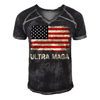 Ultra Maga United State Flag Men's Short Sleeve V-neck 3D Print Retro Tshirt | Favorety AU