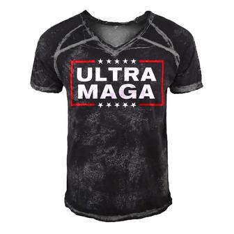 Ultra Maga United State Flag V3 Men's Short Sleeve V-neck 3D Print Retro Tshirt | Favorety DE