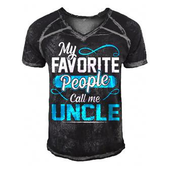 Uncle Gift My Favorite People Call Me Uncle Men's Short Sleeve V-neck 3D Print Retro Tshirt - Seseable