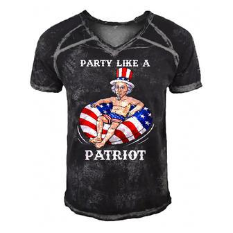 Uncle Sam 4Th Of July Usa Patriot Funny Men's Short Sleeve V-neck 3D Print Retro Tshirt | Mazezy