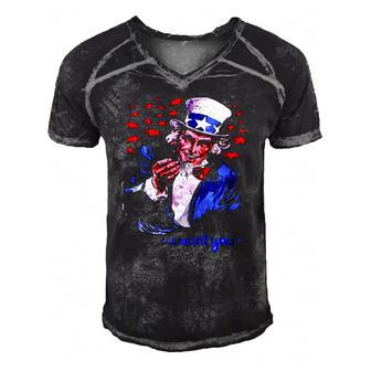 Uncle Sam I Want You 4Th Of July Men's Short Sleeve V-neck 3D Print Retro Tshirt | Mazezy