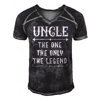 Uncle The One The Only The Legend Fathers Day Gift Uncle Men's Short Sleeve V-neck 3D Print Retro Tshirt | Mazezy