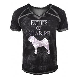 Unique White Father Of Chinese Shar Pei Dog Lover E010613 Ver2 Men's Short Sleeve V-neck 3D Print Retro Tshirt | Mazezy