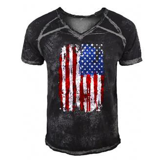 Usa American Flag 4Th Of July Patriotic United States Gift Men's Short Sleeve V-neck 3D Print Retro Tshirt | Mazezy