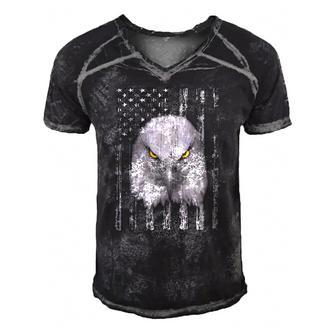 Usa Flag With American Bald Eagle Eyes Patriotic Tee Men's Short Sleeve V-neck 3D Print Retro Tshirt | Mazezy