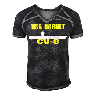 Uss Hornet Cv-8 Aircraft Carrier Sailor Veterans Day D-Day T-Shirt Men's Short Sleeve V-neck 3D Print Retro Tshirt - Monsterry DE