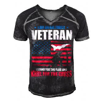 Veteran Veterans Day Air Force Veteran Stand Flagg Kneel Cross 315 Navy Soldier Army Military Men's Short Sleeve V-neck 3D Print Retro Tshirt - Monsterry AU