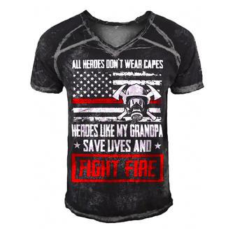 Veteran Veterans Day All Heroes Dont Wear Capes Heroes Like My Grandpa 278 Navy Soldier Army Military Men's Short Sleeve V-neck 3D Print Retro Tshirt - Monsterry
