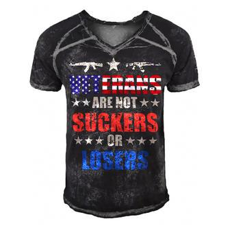 Veteran Veterans Day Are Not Suckers Or Losers 134 Navy Soldier Army Military Men's Short Sleeve V-neck 3D Print Retro Tshirt - Monsterry AU