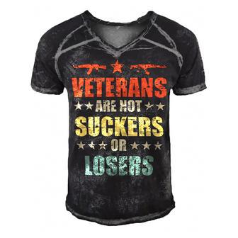 Veteran Veterans Day Are Not Suckers Or Losers 136 Navy Soldier Army Military Men's Short Sleeve V-neck 3D Print Retro Tshirt - Monsterry UK