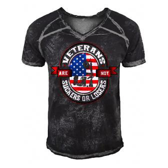 Veteran Veterans Day Are Not Suckers Or Losers 205 2 Navy Soldier Army Military Men's Short Sleeve V-neck 3D Print Retro Tshirt - Monsterry AU