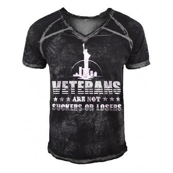 Veteran Veterans Day Are Not Suckers Or Losers 320 Navy Soldier Army Military Men's Short Sleeve V-neck 3D Print Retro Tshirt - Monsterry AU