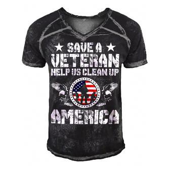 Veteran Veterans Day Help Us Clean Up America 135 Navy Soldier Army Military Men's Short Sleeve V-neck 3D Print Retro Tshirt - Monsterry UK