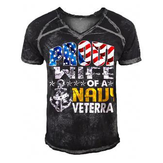 Veteran Veterans Day Proud Wife Of A Navy Veteran Vintage Veterans Day 105 Navy Soldier Army Military Men's Short Sleeve V-neck 3D Print Retro Tshirt - Monsterry