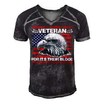 Veteran Veterans Day Thank Us Armed Forcesveterans For Its Their Blood That Paid Navy Soldier Army Military Men's Short Sleeve V-neck 3D Print Retro Tshirt - Monsterry AU