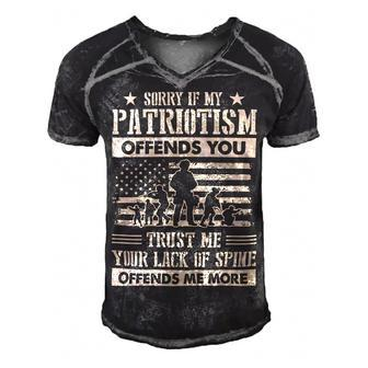 Veteran Veterans Day Trust Me Your Lack Of Spine Offends Veteran More 92 Navy Soldier Army Military Men's Short Sleeve V-neck 3D Print Retro Tshirt - Monsterry AU