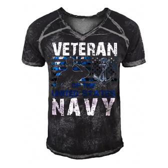 Veteran Veterans Day Us Navy Veteran Usns 128 Navy Soldier Army Military Men's Short Sleeve V-neck 3D Print Retro Tshirt - Monsterry