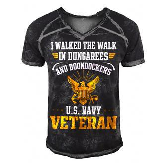Veteran Veterans Day Us Navy Veterani Walked The Walk 174 Navy Soldier Army Military Men's Short Sleeve V-neck 3D Print Retro Tshirt - Monsterry