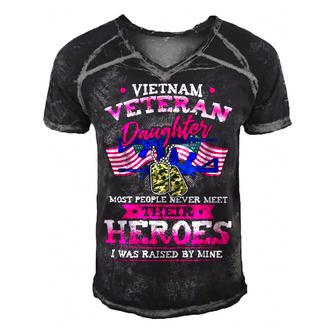 Veteran Veterans Day Vietnam Veteran Daughter Most People Never Meet Their Heroes 21 Navy Soldier Army Military Men's Short Sleeve V-neck 3D Print Retro Tshirt - Monsterry