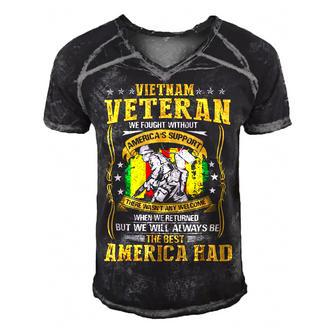 Veteran Veterans Day Vietnam Veteran We Fought Without Americas Support 95 Navy Soldier Army Military Men's Short Sleeve V-neck 3D Print Retro Tshirt - Monsterry UK