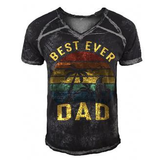 Vingtage Best Dad Ever Fathers Day T Shirts Men's Short Sleeve V-neck 3D Print Retro Tshirt - Monsterry UK