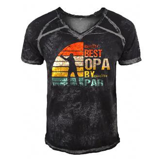 Vintage Best Opa By Par Golf Gift Men Fathers Day Men's Short Sleeve V-neck 3D Print Retro Tshirt | Mazezy