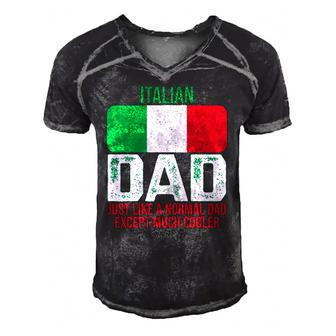 Vintage Italian Dad Italy Flag Design For Fathers Day Men's Short Sleeve V-neck 3D Print Retro Tshirt | Mazezy