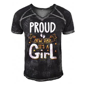 Vintage Proud New Dad Its A Girl Father Daughter Baby Girl Men's Short Sleeve V-neck 3D Print Retro Tshirt | Mazezy