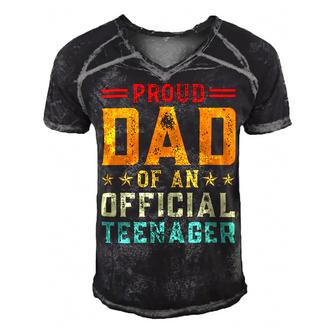 Vintage Thirteen Retro Proud Dad Of An 544 Shirt Men's Short Sleeve V-neck 3D Print Retro Tshirt | Favorety