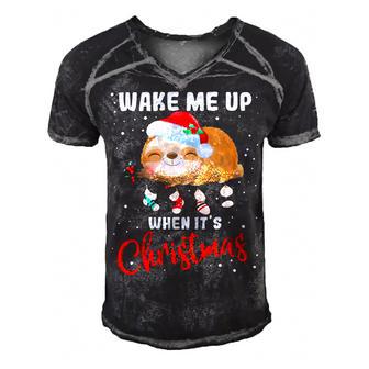 Wake Me Up When Its Christmas 819 Shirt Men's Short Sleeve V-neck 3D Print Retro Tshirt | Favorety CA