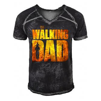 Walking Dad Fathers Day Best Grandfather Men Fun Gift Men's Short Sleeve V-neck 3D Print Retro Tshirt | Mazezy