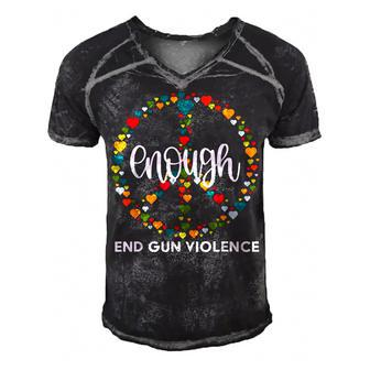 Wear Orange Peace Sign Enough End Gun Violence Men's Short Sleeve V-neck 3D Print Retro Tshirt | Mazezy
