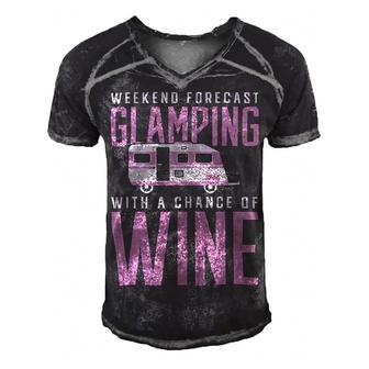 Weekend Forecast Camping With A Chance 18 Shirt Men's Short Sleeve V-neck 3D Print Retro Tshirt | Favorety CA