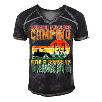 Weekend Forecast Camping With A Chance 19 Shirt Men's Short Sleeve V-neck 3D Print Retro Tshirt | Favorety AU