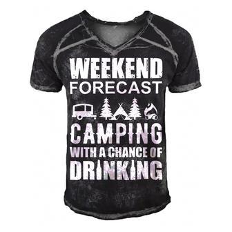 Weekend Forecast Camping With A Chance 21 Shirt Men's Short Sleeve V-neck 3D Print Retro Tshirt | Favorety CA