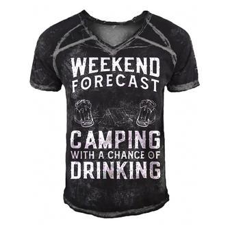 Weekend Forecast Camping With A Chance 22 Shirt Men's Short Sleeve V-neck 3D Print Retro Tshirt | Favorety