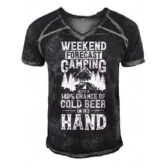 Weekend Forecast Camping With A Chance Active 24 Shirt Men's Short Sleeve V-neck 3D Print Retro Tshirt | Favorety AU