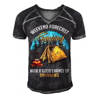 Weekend Forecast Camping With A Good 15 Shirt Men's Short Sleeve V-neck 3D Print Retro Tshirt | Favorety CA