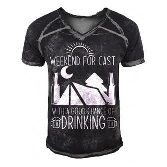 Weekend Forecast Camping With A Good 17 Shirt Men's Short Sleeve V-neck 3D Print Retro Tshirt | Favorety UK