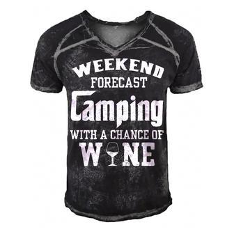 Weekend Forecast Camping With Wine 12 Shirt Men's Short Sleeve V-neck 3D Print Retro Tshirt | Favorety UK