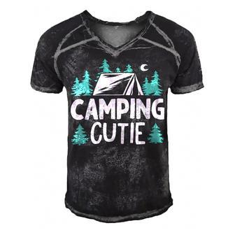 Women Girls Kids Camping Cutie Camp Gear Tent Apparel Ladies T Shirt Men's Short Sleeve V-neck 3D Print Retro Tshirt - Monsterry UK