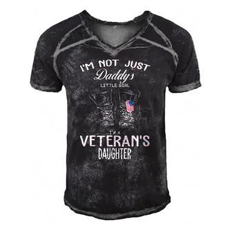 Womens Im Not Just Daddys Little Girl Im Veterans Daughter V-Neck Men's Short Sleeve V-neck 3D Print Retro Tshirt | Mazezy
